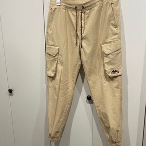 Hurley Men's Beige Drawstring Cargo Joggers Size Large